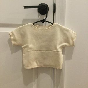 Little Creative Factory Cream Ribbed pocket tee - 6 Months